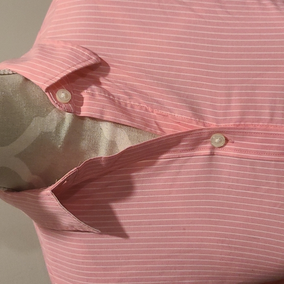Banana Republic Dress Shirt Pink Pinstripe, Stretch Cotton - Picture 2 of 6